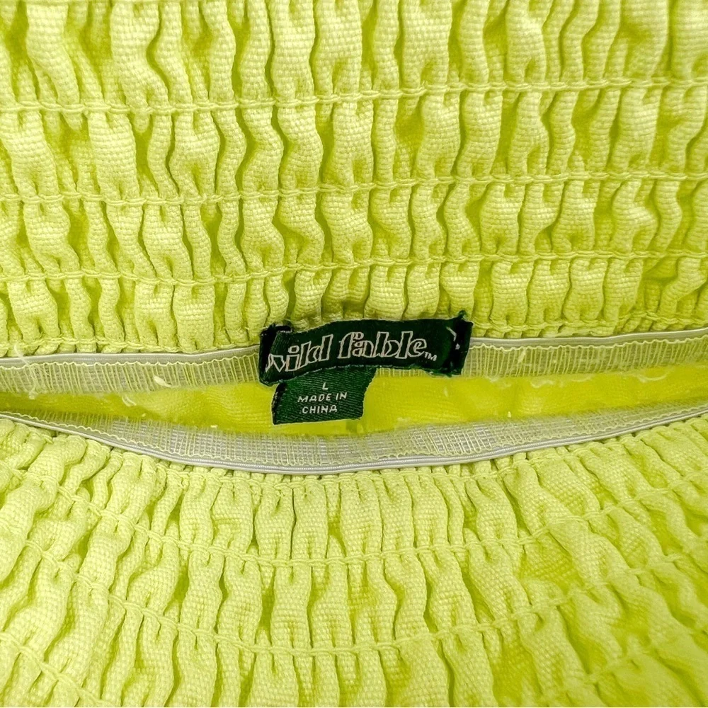 Wild Fable Lime Green High-Rise Woven Pull-On Vibrant